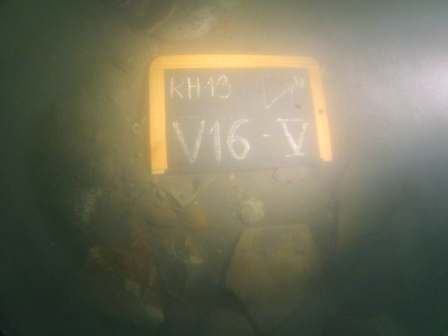 Marquage des zônes de prospection: exemple: Rhône 2013, carré V16 couche V. Photo Pierre Blanchard JAS.