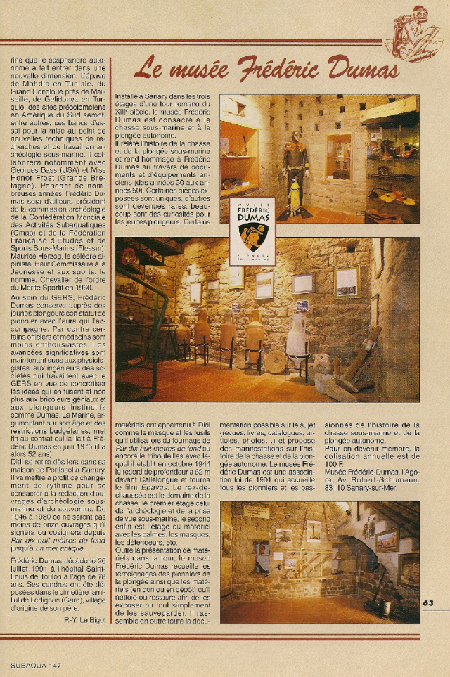 Et fin. L'article de droite montre le musée alors installé dans la tour de Sanary.