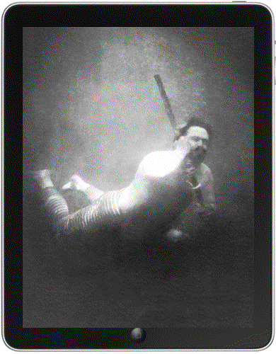Boutan prit son premier cliché sous-marine dès 1893. Son autoportrait est de quelques années postérieur. 